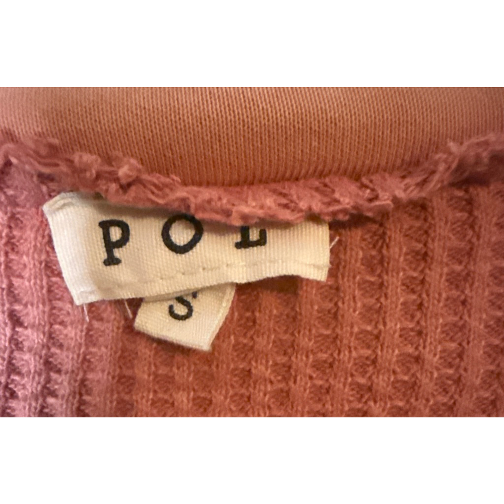 OVERSIZED POL Rust & Peach Waffle Knit Sweatshirt S - Picture 4 of 4
